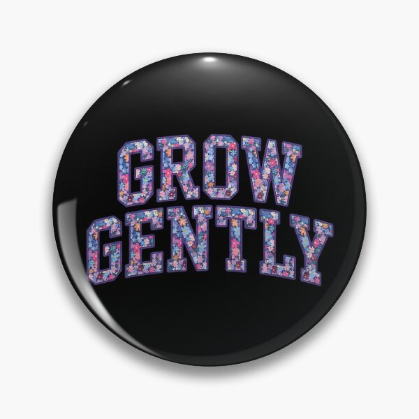 Item preview, Grow Gently Floral Varsity Letters - Retro Collegiate Flower Typography Positivity designed and sold by MAPDDesigns.