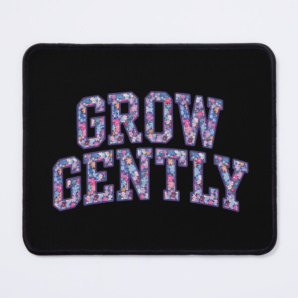 Item preview, Grow Gently Floral Varsity Letters - Retro Collegiate Flower Typography Positivity designed and sold by MAPDDesigns.