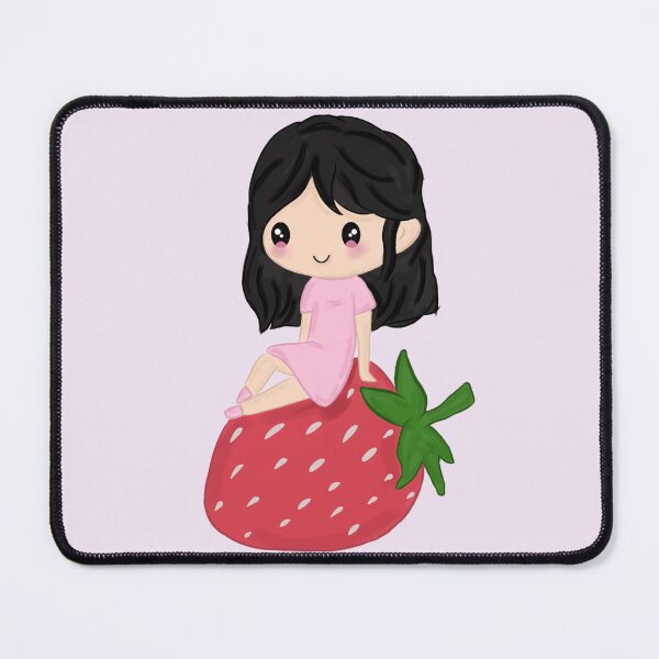 Item preview, Kawaii Strawberry Girl – Cute Cottagecore Fruit Fairy Illustration designed and sold by Kanikawaii.