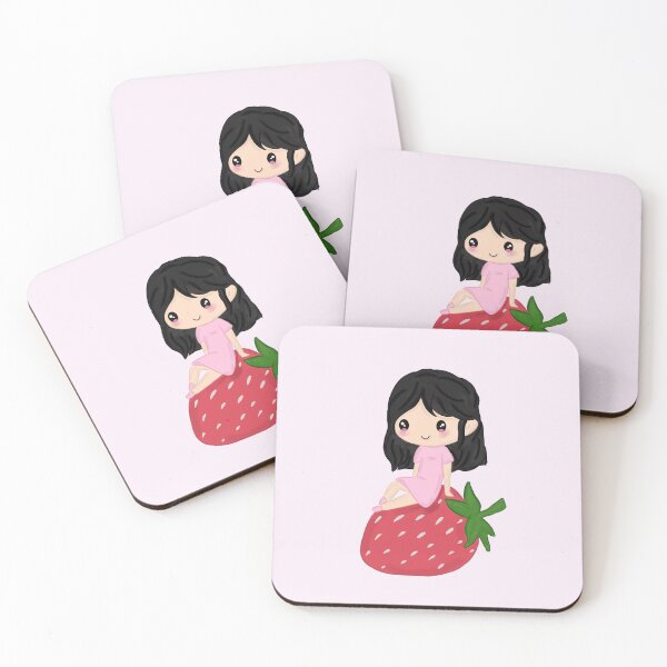 Item preview, Kawaii Strawberry Girl – Cute Cottagecore Fruit Fairy Illustration designed and sold by Kanikawaii.