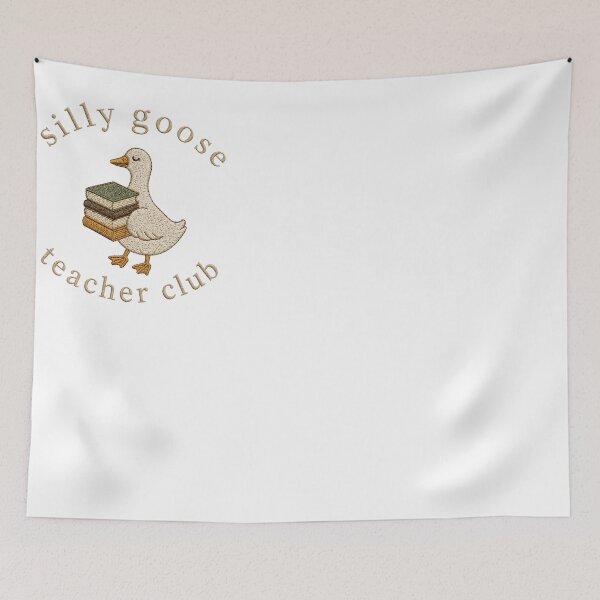 Item preview, Silly Goose Teacher Club — Vintage Embroidered Goose with Books designed and sold by MAPDDesigns.