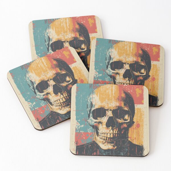 Item preview, Retro Grunge Skull Colorful Pop Art designed and sold by ERODED SELF.
