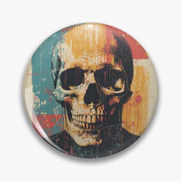 Item preview, Retro Grunge Skull Colorful Pop Art designed and sold by ERODED SELF.