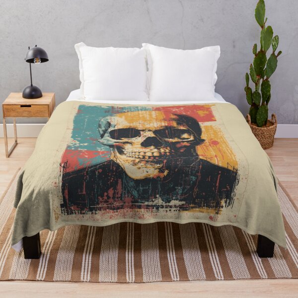 Item preview, Retro Grunge Skull Colorful Pop Art designed and sold by ERODED SELF.
