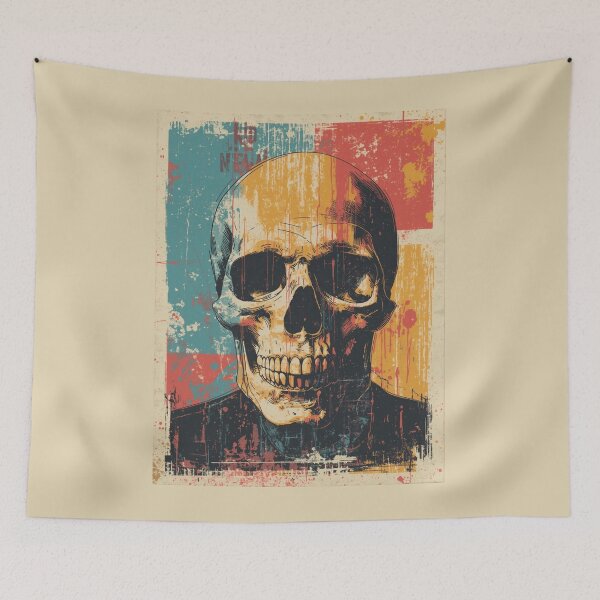 Item preview, Retro Grunge Skull Colorful Pop Art designed and sold by ERODED SELF.