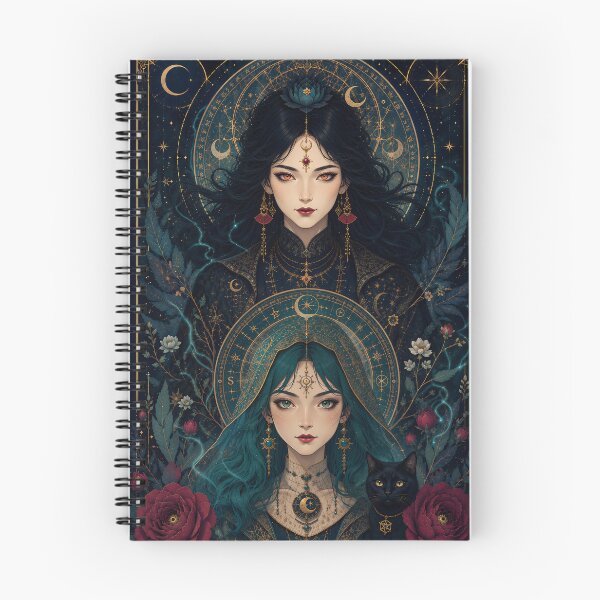 Item preview, Celestial Priestess Sisters – Gothic Art Nouveau Witch Fantasy designed and sold by FriskyLemur.