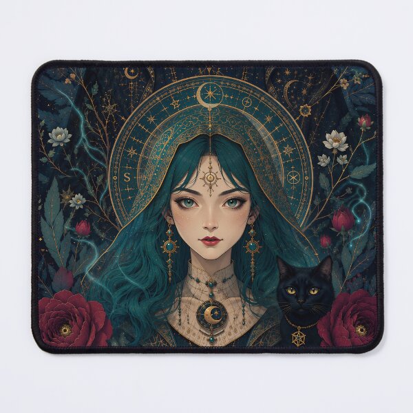 Item preview, Celestial Priestess Sisters – Gothic Art Nouveau Witch Fantasy designed and sold by FriskyLemur.