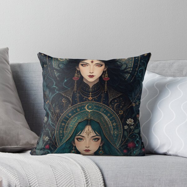Item preview, Celestial Priestess Sisters – Gothic Art Nouveau Witch Fantasy designed and sold by FriskyLemur.