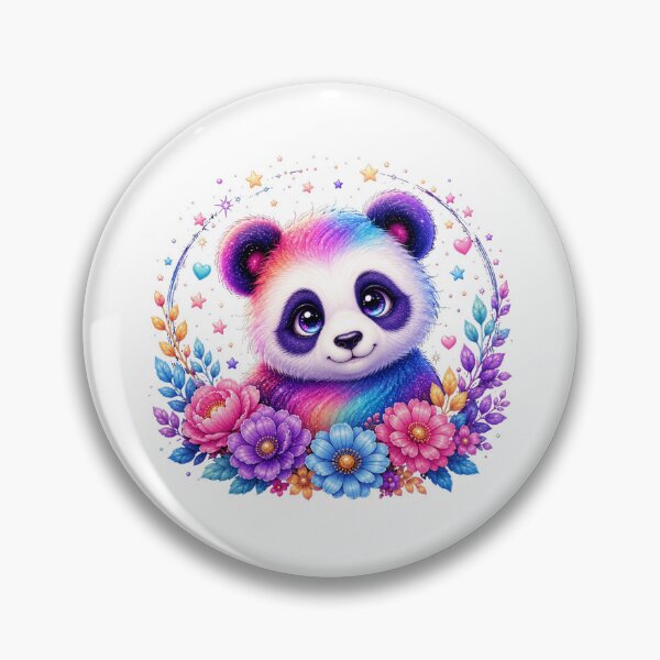 Item preview, Cute Rainbow Panda with Colorful Flowers designed and sold by MySthore.