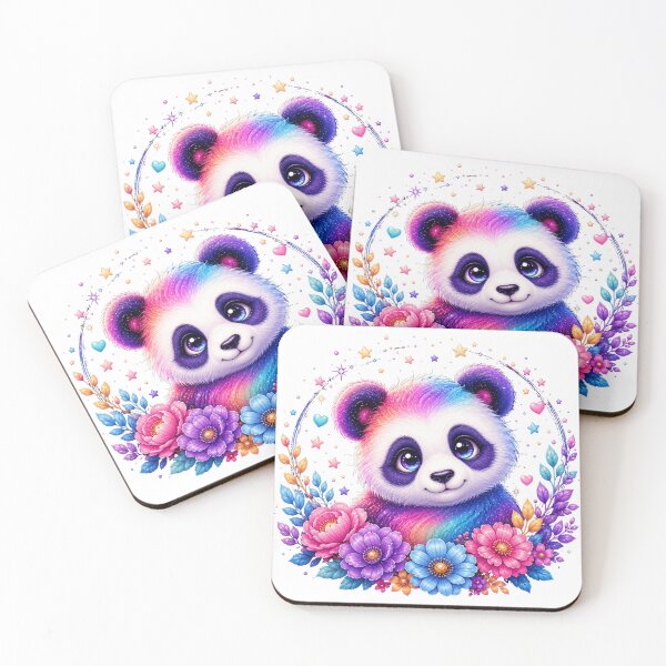 Item preview, Cute Rainbow Panda with Colorful Flowers designed and sold by MySthore.