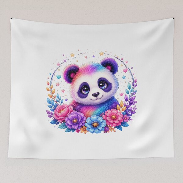 Item preview, Cute Rainbow Panda with Colorful Flowers designed and sold by MySthore.