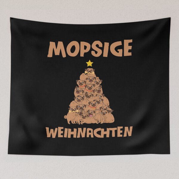 Item preview, Mopsige Weihnachten Weihnachtsbaum Hund Weihnachten Mops designed and sold by Lenny Stahl.