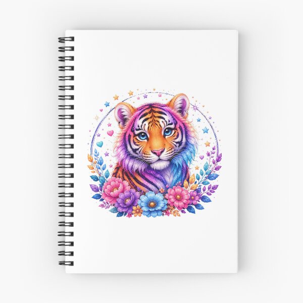 Item preview, Colorful Rainbow Tiger with Flowers designed and sold by MySthore.