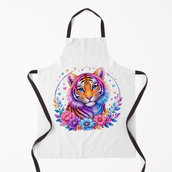 Item preview, Colorful Rainbow Tiger with Flowers designed and sold by MySthore.
