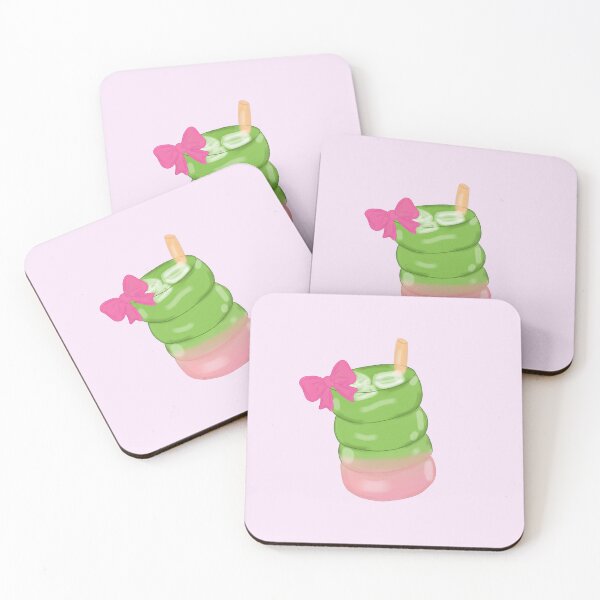 Item preview, Kawaii Matcha Latte with Pink Bow – Cute Café Aesthetic Art designed and sold by Kanikawaii.