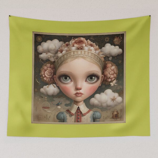 Item preview, Whimsical Cloud Doll Portrait designed and sold by SiralyInk.