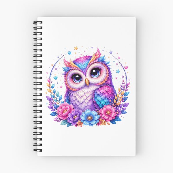 Item preview, Cute Magical Rainbow Owl with Flowers designed and sold by MySthore.