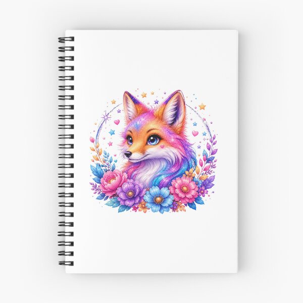 Item preview, Magical Rainbow Fox with Colorful Flowers and Stars designed and sold by MySthore.