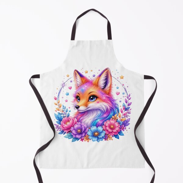 Item preview, Magical Rainbow Fox with Colorful Flowers and Stars designed and sold by MySthore.