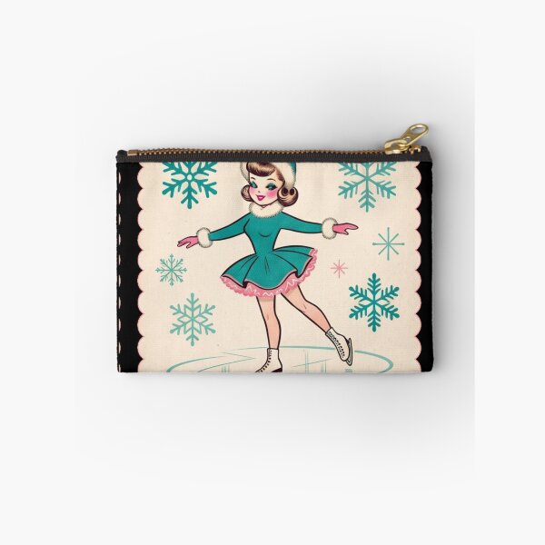 Item preview, Retro Winter Ice Skating Girl – Vintage Holiday Art designed and sold by BackTWO.