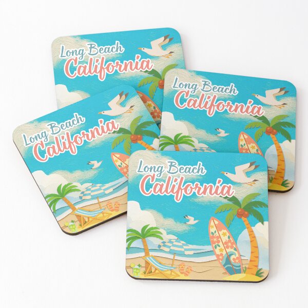 Item preview, Long Beach California Retro Papercraft Beach Art | Vacation Souvenir designed and sold by DonnaRaine.