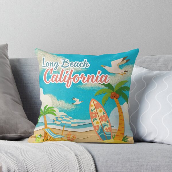 Item preview, Long Beach California Retro Papercraft Beach Art | Vacation Souvenir designed and sold by DonnaRaine.