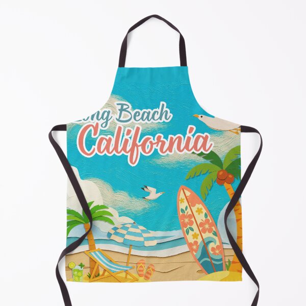 Item preview, Long Beach California Retro Papercraft Beach Art | Vacation Souvenir designed and sold by DonnaRaine.