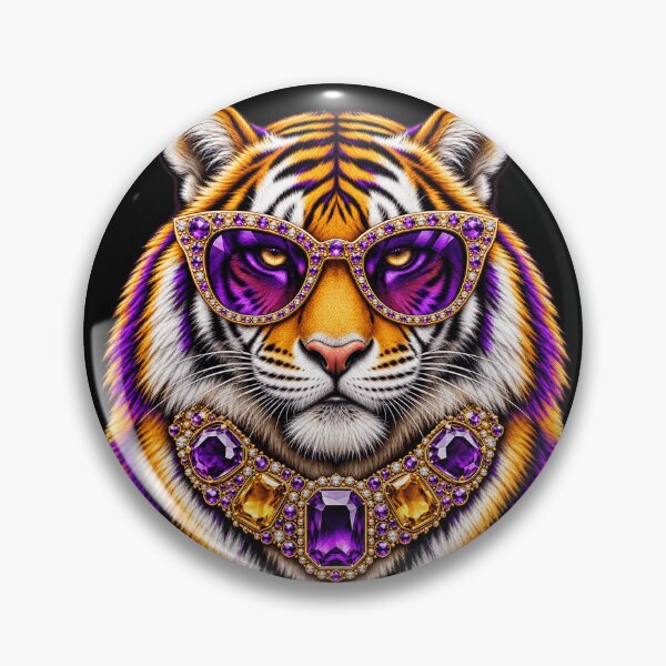 Item preview, Purple Gold Tigers School Sports Team Spirit Boys Girls Glam Tiger designed and sold by 76Valeria.