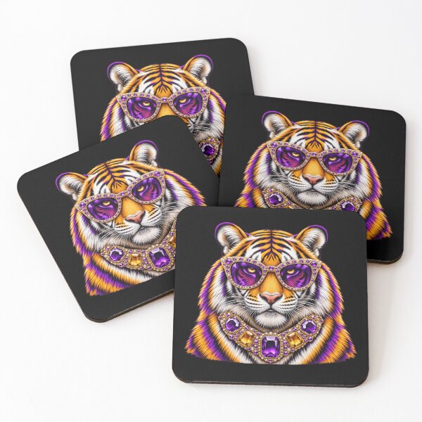 Item preview, Purple Gold Tigers School Sports Team Spirit Boys Girls Glam Tiger designed and sold by 76Valeria.