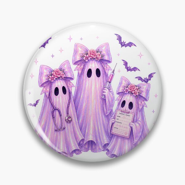 Item preview, Pink Holographic Ghost Nurses - Cute Spooky Nurse Squad Halloween Y2K Halloween Ghosts designed and sold by Neurospicy Trolls.