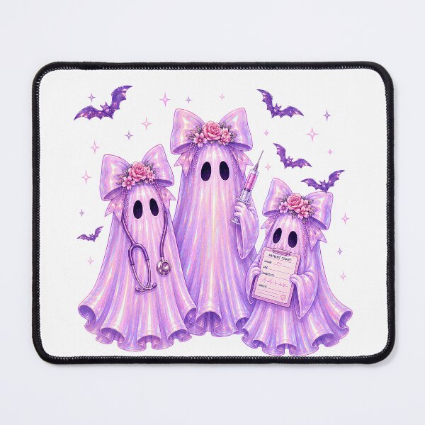 Item preview, Pink Holographic Ghost Nurses - Cute Spooky Nurse Squad Halloween Y2K Halloween Ghosts designed and sold by Neurospicy Trolls.