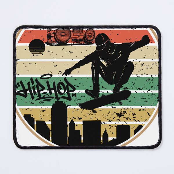 Item preview, Retro 80s Skateboarder Silhouette with Boombox and Urban City Sunset designed and sold by V8Green.