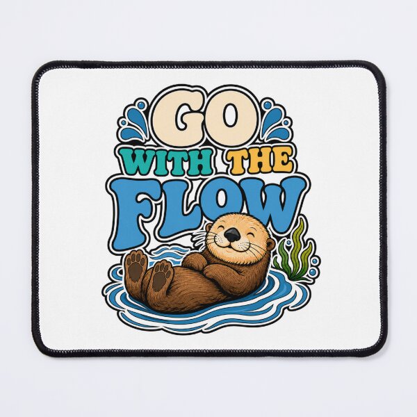 Item preview, Go With The Flow Otter Floating Nature Animal designed and sold by WeirdlyMild.