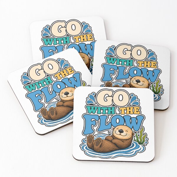 Item preview, Go With The Flow Otter Floating Nature Animal designed and sold by WeirdlyMild.