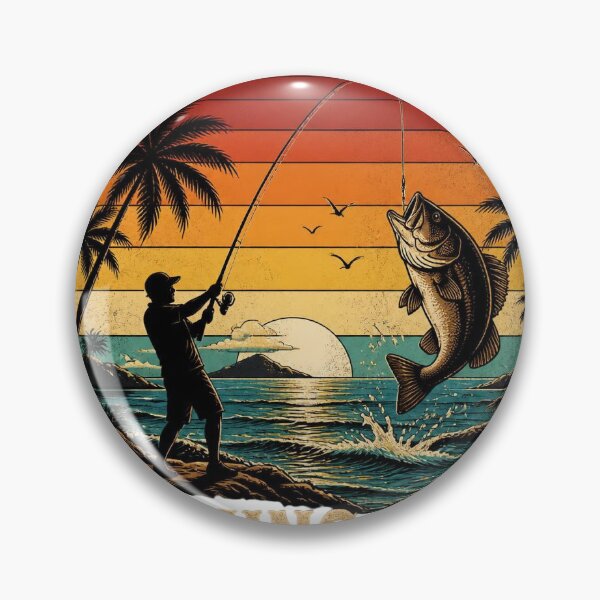 Artikelvorschau, Vintage Fishing Club – Retro Outdoor Angler Art entworfen und verkauft von BackTWO.