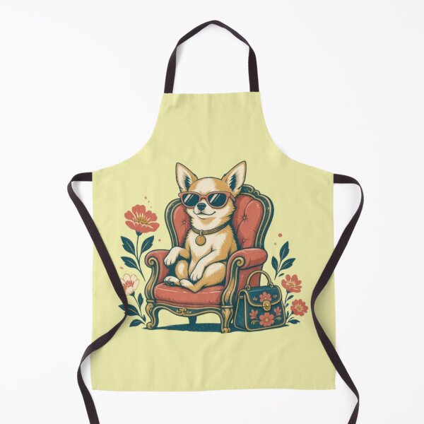 Item preview, Stylish Chihuahua on Red Chair – Whimsical Dog Illustration designed and sold by Dogandesighn.