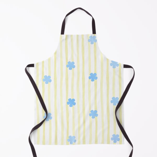 Item preview, Cute blue flowers and yellow stripes pattern designed and sold by HANI'SWORLD.