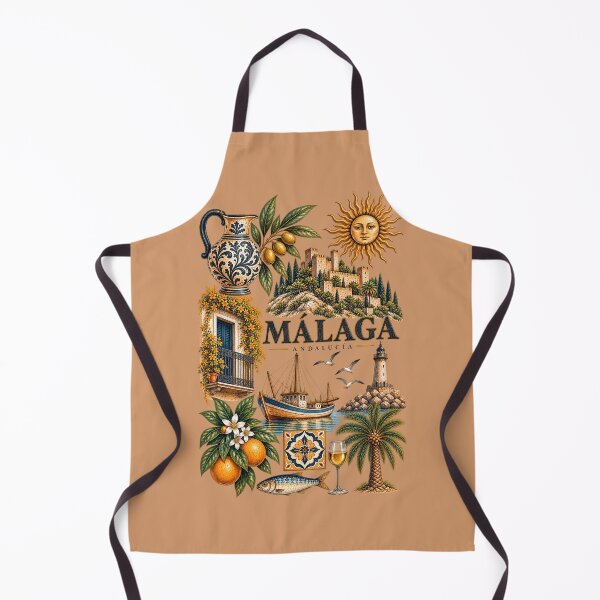 Artikelvorschau, Malaga, Spanien – Mittelmeer-Reisecollage – Andalusische Kunst & Küsten-Souvenirs entworfen und verkauft von PrintGo26.