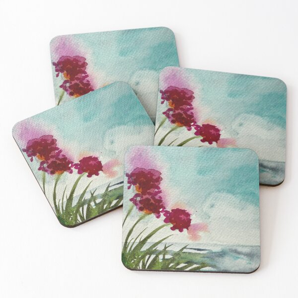 Item preview, Watercolour Lakescape with Magenta Flowers designed and sold by LakeArtWorks.