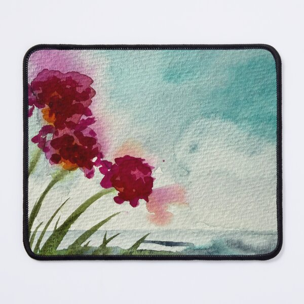 Item preview, Watercolour Lakescape with Magenta Flowers designed and sold by LakeArtWorks.