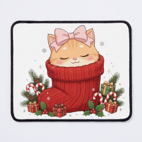 Item preview, Christmas Stocking Cat Sleeping In Sock designed and sold by Moody Vibes Studio.