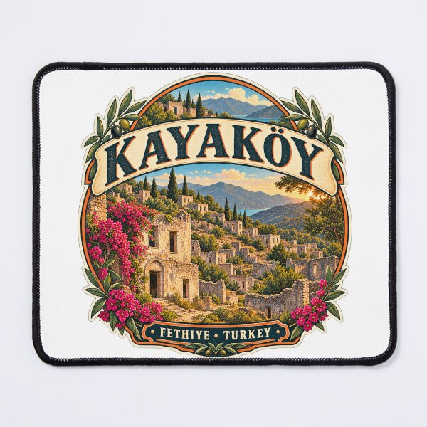 Item preview, Kayakoy Ghost Village Vintage Travel Badge | Fethiye Turkey Heritage Sticker designed and sold by DreamPaw Studio.