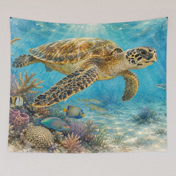 Item preview, Caribbean Hawksbill Sea Turtle – Landscape designed and sold by Island Pace Design.