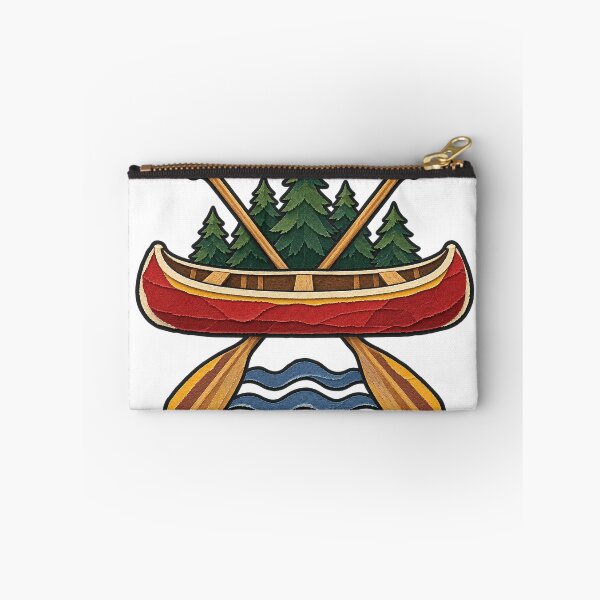 Item preview, Red Canoe and Crossed Paddles Lake Paddler Emblem designed and sold by eignvalue.