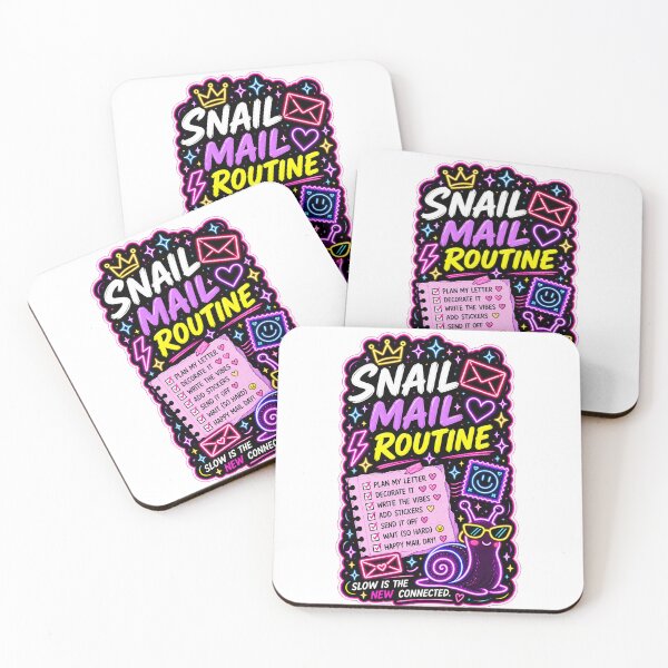 Item preview, Snail Mail Routine Art | Penpal Letter Writing & Happy Mail Neon Poster designed and sold by alexcorporation.