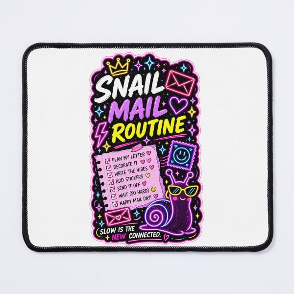 Item preview, Snail Mail Routine Art | Penpal Letter Writing & Happy Mail Neon Poster designed and sold by alexcorporation.