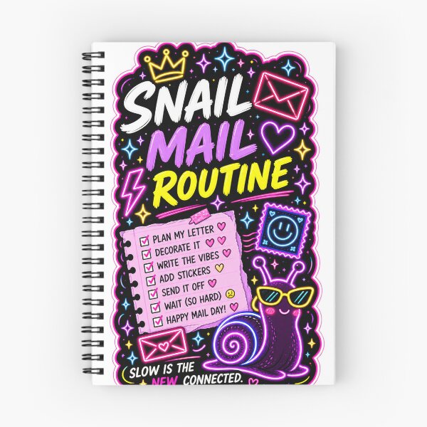 Item preview, Snail Mail Routine Art | Penpal Letter Writing & Happy Mail Neon Poster designed and sold by alexcorporation.