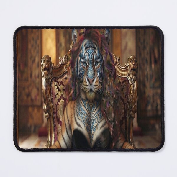 Item preview, Majestic Tiger Queen Portrait Dark Fantasy Art Print designed and sold by AfresStudio.