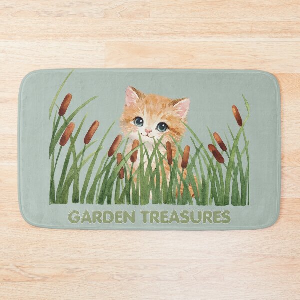 Item preview, Cat in seasonal grasses - Garden treasure designed and sold by 247DesignStudio.