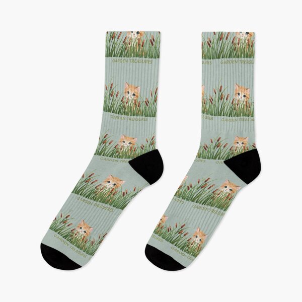 Item preview, Cat in seasonal grasses - Garden treasure designed and sold by 247DesignStudio.